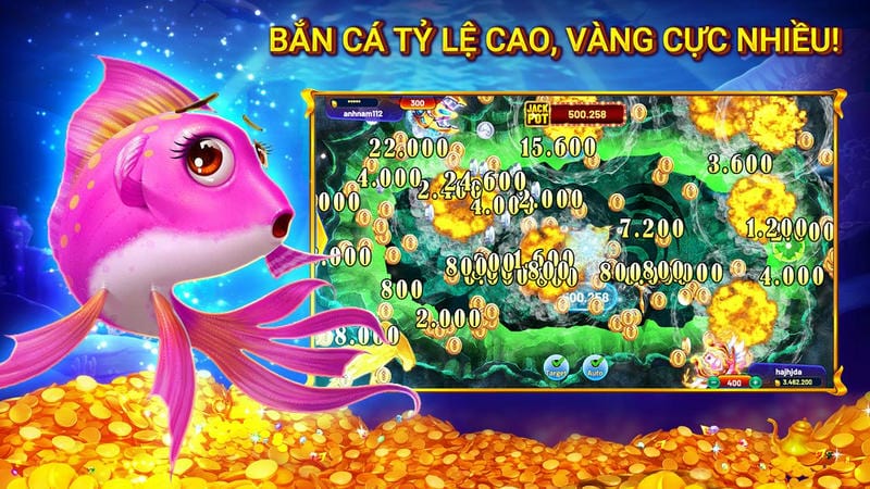 Giao diện phòng chơi Bắn Cá Thần Tài tại cổng game nohu.